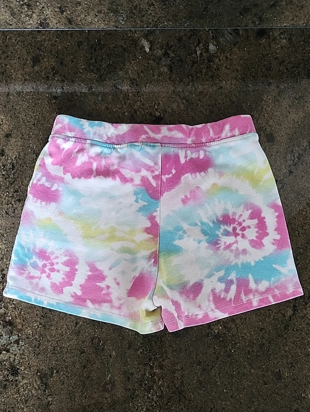 Children's Place Tie-Dye French Terry Lounge Shorts - Pink Multi - Size 14
